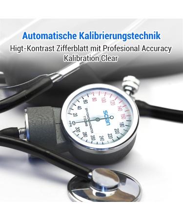 Scian Manual Blood Pressure Monitor & Stethoscope Kit - Arm Cuff for Nurses & Home Use (Black) | International Shipping Available - Buy Online on GoSupps.com