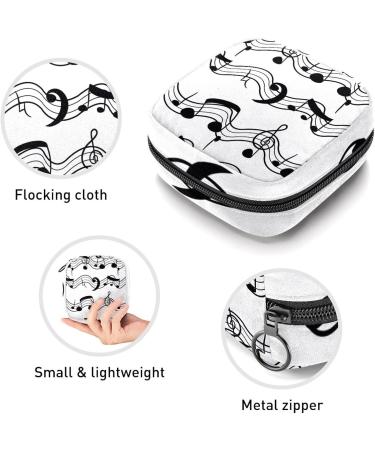 GIAPB Period Bag | Sanitary Napkin Storage & Travel Makeup Pouch | Black Music Notes Design - Buy Online on GoSupps.com