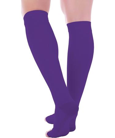 Doc Miller Open Toe Compression Socks - 20-30mmHg Support - Violet - X-Large - Buy Online on GoSupps.com