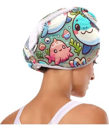 Lovely Whales Hair Towel 2 Pack - Super Absorbent Quick Dry Hair Turbans for Women & Girls - Buy Online on GoSupps.com