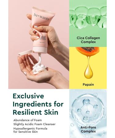 Bewants Centella Asiatica Collagen Foaming Cleanser | pH Balanced & Vegan | Gentle Daily Cleanser for Sensitive Skin | 6.09 fl. oz - Buy Online on GoSupps.com