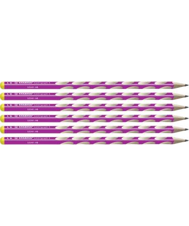 Slim triangular pencil for left-handers - STABILO EASYgraph S in pink - pack of 6 - HB graphite grey
