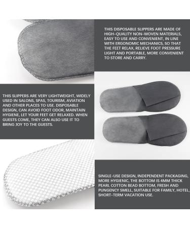 FERCAISH 20 Pairs Disposable Slippers Closed Toe Spa Slippers Non-slip Hotel Guest Slippers For Men Women Travel Home Wedding Party Use (Grey) - Buy Online on GoSupps.com