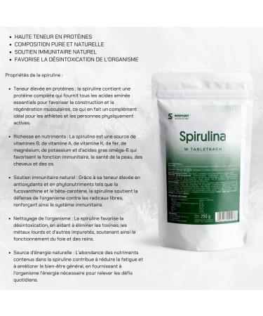 Spirulina 1000 Tablets - 250g Doypack - Green Immune Boosting Tablets - Vegan Lactose Free & Gluten Free - Leak Proof Packaging with Zip - INSPORT Nutrition - Buy Online on GoSupps.com