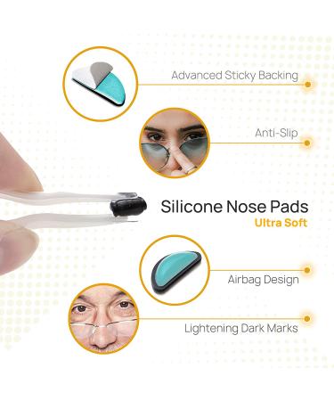 Adhesive Anti-Slip Eyeglasses Nose Grips - 10 Pairs (Black) | Comfortable Nose Support Pads - Buy Online on GoSupps.com