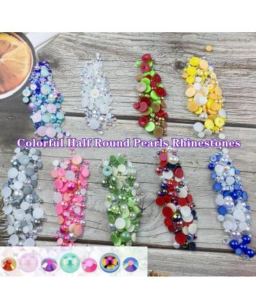 Mix Resin Rhinestones Half Round Pearls 30g Flatback Rhinestones Half Pearl Beads - Pink Series | Multi Size 3mm-10mm for Crafts, Bottles, Tumblers, Nail Art, Clothes, Shoes - Buy Online on GoSupps.com