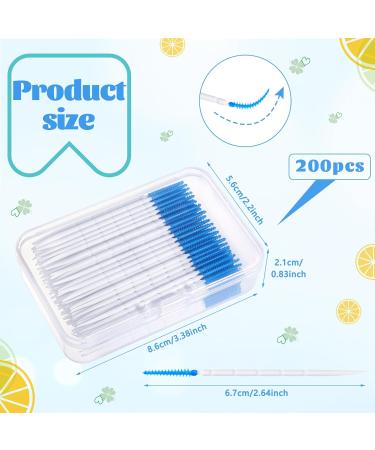 200 Pieces Silicone Interdental Brushes - Soft Dental Brushes with Box Portable Dual-House Dental Floss Sticks for Effective Tooth Cleaning (Blue) - Buy Online on GoSupps.com