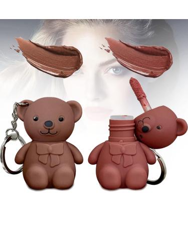 behound 2 en 1 Key Chain Bear Lipstic Keychain Bear Lipsticks Long Lasting Lip Gloss Keychain 2023 New Keychain Cute Bear Beauty Makeup (05+06)