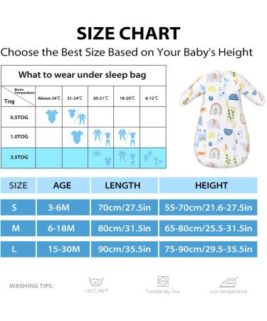 MIKAFEN 100% Organic Cotton Baby Sleeping Bag 3.5Tog | Long Sleeves | Elephant Design | 32-36in/18-30 Months | Winter Essential - Buy Online on GoSupps.com