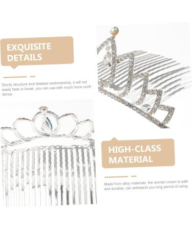 FRCOLOR Coloured Rhinestone Crown Hair Accessories Wedding Decorations For Ceremony Cake Topper Girls Rhinestone Princess Hair Crystal Royal Bridal Crown Comb Bridal Tiara Comb Fashion White 9X3.7CM - Buy Online on GoSupps.com