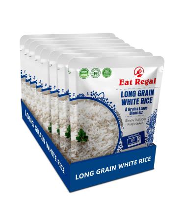 Eat Regal Long-Grain White Rice In Hood & Tray, Ready To Eat in 90 Seconds, Microwavable in just 90 Seconds, Nutritious & Delicious 8.8 Ounce (Pack of 8)