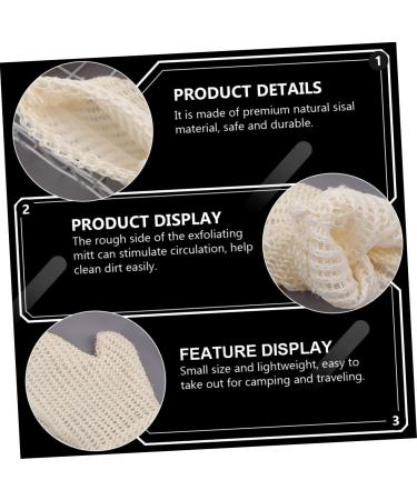 NOLITOY 2pcs Sisal Bath Gloves Exfoliating Mitts for Body Scrub & Cleaning | Soft Hair Towel & Bath Towel White - Buy Online on GoSupps.com