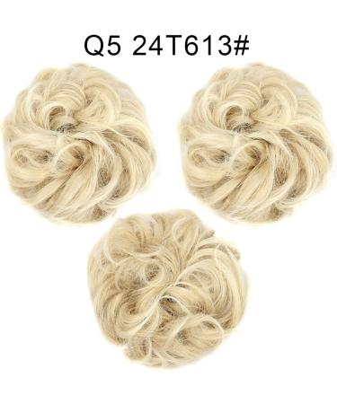 Hair Bun Hairpiece for Women Synthetic Bun Hair Extension Messy Bun Hair Piece Elastic Wavy Curly Chignon Updo Fake Scrunchies Ponytail Extension for Women Girls Hair Chignons(24T613) - Buy Online on GoSupps.com
