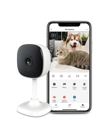 Pet Camera - 2K Indoor Security Camera, NGTeco Home Surveillance Cam with Motion Detection, Night Vision, Privacy Shield for Dog, Cat, Baby, Plug-in 3MP HD Small WiFi Cam Works with Alexa, Google 2K Mini Camera