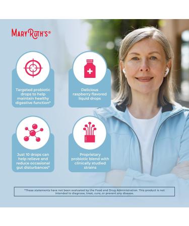 MaryRuth Organics USDA Organic 40 Womens Probiotic Liquid Drops | Probiotics for Digestive Health | Stress-Related GI Issues | Occasional Gas Relief for Adults | Vegan | Dairy Free | 30 Servings Women 40+ - Buy Online on GoSupps.com