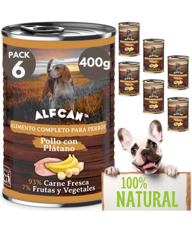 Wet Dog Food | Dog Cans (6 x 400g) Wet Dog Food | Food for Large Dogs | Natural Dog Food | Dog Food in Bulk