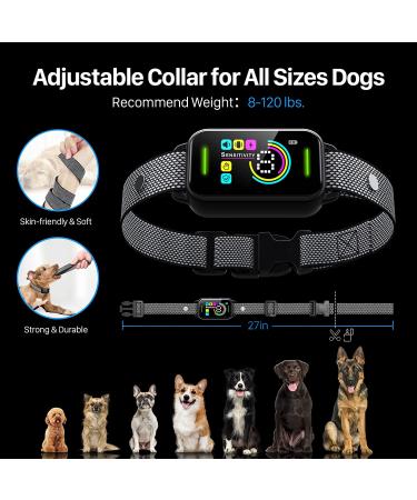 DINJOO Rechargeable Smart Bark Collar for Dogs - Adjustable Sensitivity Training Collar with Beep, Vibration, and Shock for Anti-Barking - Suitable for Large, Medium, Small Breeds - Black - Buy Online on GoSupps.com