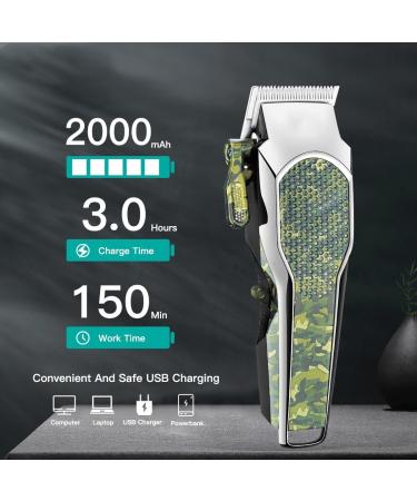 Professional Rechargeable Hair Clippers for Men - Adjustable Cordless Beard Trimmer & Camo Hair Trimmer Set - Buy Online on GoSupps.com