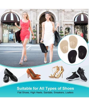 Haofy High Heel Pillow Insoles for Women - Arch Pain Relief Non-Slip Gel Metatarsal Pads 2 Pairs with Bow Support - Buy Online on GoSupps.com