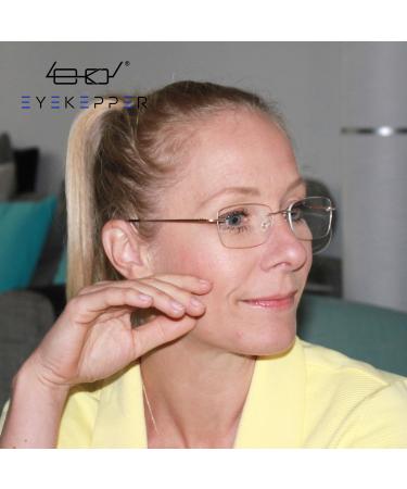 Eyekepper Frameless Reading Glasses for Women - Lightweight Rimless Design in Gold +2.00 - Stylish & Comfortable Optics for Enhanced Vision - Buy Online on GoSupps.com