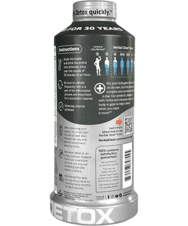 Herbal Clean Ultra Eliminex - Premium Same-Day Detox Cleanse (Straw-Mango 32 fl oz) | Ultimate Herbal Detox for International Shipping - Buy Online on GoSupps.com