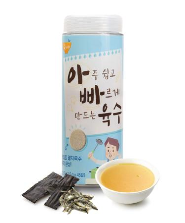 COOK100 Anchovy Broth 3.96oz(112.5g), 0.088oz(2.5g) x 45tablets, Korean Soup Stock Tablet, Very simple all in one tablets, Made in Korea