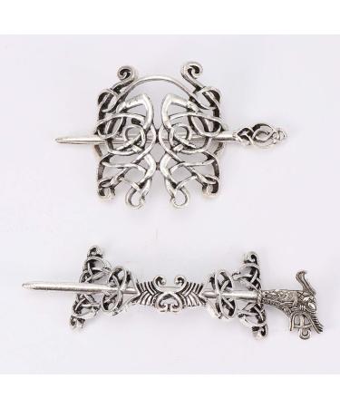 Solustre 2Pcs Celtic Hairpin - Vintage Viking Hair Clips & Alloy Jewelry Accessory - Buy Online on GoSupps.com
