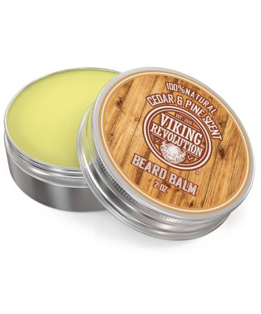 Viking Revolution Beard Balm Cedar & Pine Scent - Argan & Jojoba Oils - Styles, Strengthens, Softens - Leave-in Conditioner for Men - Buy Online on GoSupps.com