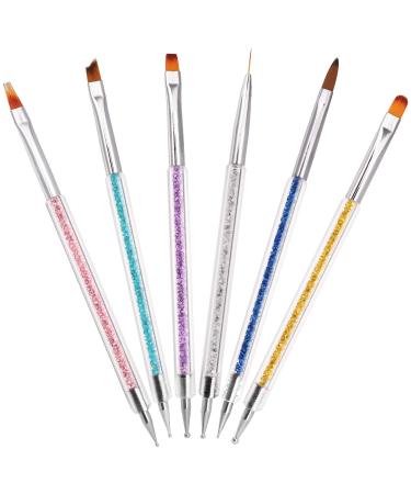 6PCS Double Ended Nail Art Brushes Set - Style B | Nail Liner Brush, Dotting Pen, Point Drill Drawing Tools for DIY Nail Art Designs - Iminoo - Buy Online on GoSupps.com