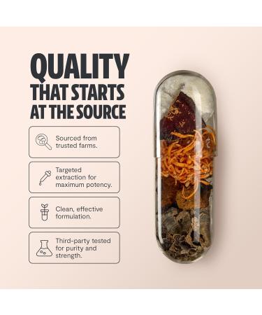 FreshCap Ultimate Mushroom Complex 120ct - Lion's Mane, Reishi, Cordyceps, Chaga, Turkey Tail, Maitake Supplement - Real Fruiting Body, No Fillers - Buy Online on GoSupps.com