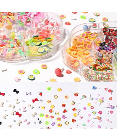 Nail Gems Nail Charms Fruit And Flower Shaped Nail Arts Slices 3D Clay Slices Mini Slices For DIY Crafts Nail Arts And Cellphone Decoration Nail Tools Nail Glitter Nail Stuff Nail Art (E One Size) 1 count (Pack of 1) E - Buy Online on GoSupps.com