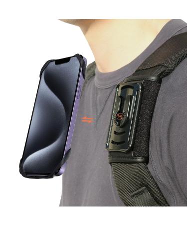 Mobile phone holder backpack backpack clamping holder for cell phone backpack belt clip for cell phone with removable fit hiking/climbing/outdoor