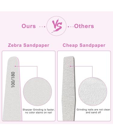 CGBE 12-Piece Professional Nail File Set - Double-Sided 100/180 Grit for Gel & Acrylic Nails | Washable Trapezoid Shape for Salon & Home Use - Buy Online on GoSupps.com