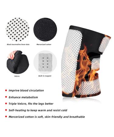 Buy Heated Knee Brace Wrap with Massage | Adjustable Self-Heating Tourmaline Knee Pad for Pain Relief | International Shipping - Buy Online on GoSupps.com