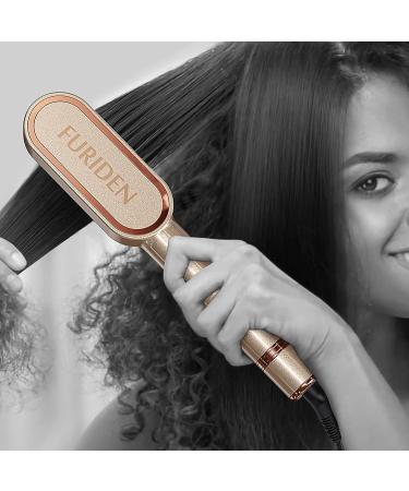 FURIDEN Hot Straightening Brush for Black Women | Ionic Hair Straightener & Cepillo Alisador de Cabello Gold - Buy Online on GoSupps.com