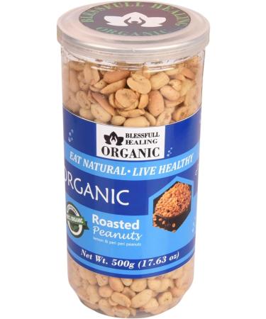 Blessfull Healing Organic Natural Vegan Lemon & Peri Peri Roasted Peanuts Crunchy Healthy Snacks 500 Gram - Buy Online on GoSupps.com