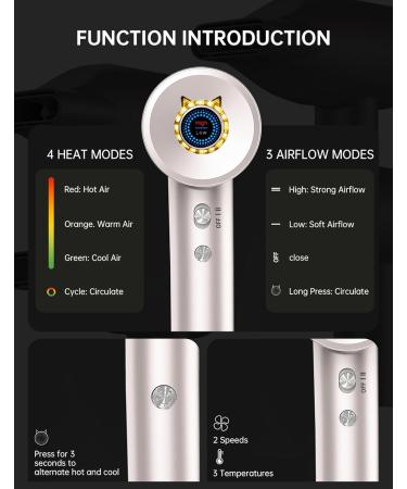 Ionic Hair Dryer with Brushless Motor | Fast Drying Temperature Controlled Lightweight & Quiet | Ideal for All Hair Types - Light Gold - Buy Online on GoSupps.com