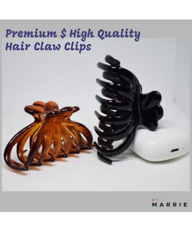 Marrie Hair Clips for Women & Girls | Non-Slip Double-Baked Clamp | Strong Hold for Medium to Thin & Long Hair Accessories (Black Brown Clear) - Buy Online on GoSupps.com