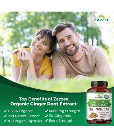 Zazzee Organic Digestive Comfort Support Bundle | 20:1 Ginger Root Extract Plus Marshmallow Root Capsules | Non-GMO Vegan & ISO Lab Tested - Buy Online on GoSupps.com