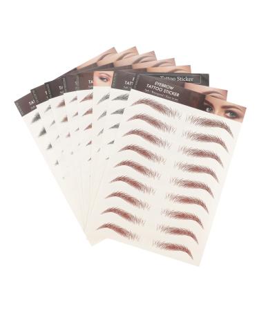 Mipcase 8pcs Imitation Eco Eyebrow Sticker Stickers 6d Hair-like Eyebrows Water Transfer Eyebrow Sticker 3d