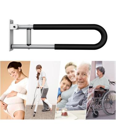 23.6-Inch Flip-Up Bathroom Grab Bar Toilet Support Assist Rails Shower Handle Toilet Safety Rail Bath and Shower Grab Bars Handicap Grab Ba - Buy Online on GoSupps.com