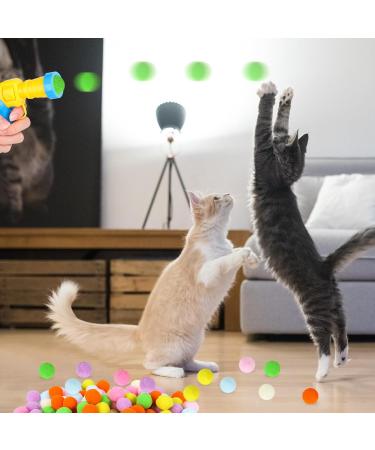 Jodsen Cat Toys Balls 50 Pcs Cat Pom Pom Balls & 1 Cat Toy Launcher Random Color Colorful Cat Balls Interactive Cat Toys with 50 Soft Cat Balls Plush Cat Ball Toy for Indoor Cats (50 Pcs) - Buy Online on GoSupps.com