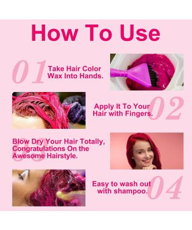 Rose Red Hair Wax Crazy Rose Red Hair Color Spray Temporary Wash-off Semi-permanent Hair Dye Wax One-time Hair Dye without Hurting Hair DIY Hair Styling Dye for Party Halloween &Christmas&Cosplay - Buy Online on GoSupps.com