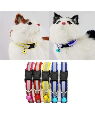 Duendhd 2X Adjustable Reflective Dog Collar with Safety Clasp & Bell - Yellow for Cats & Dogs | International Shipping Available - Buy Online on GoSupps.com