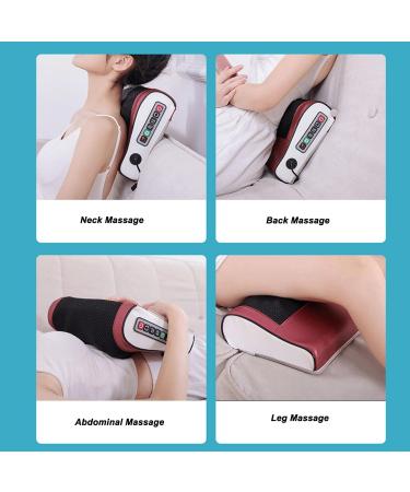 Deep Tissue Shiatsu Massager Pillow - Multi-Functional Hot Compression Electric Massage Pillow for Back & Neck Relief - EU Plug (Red) | International Shipping - Buy Online on GoSupps.com