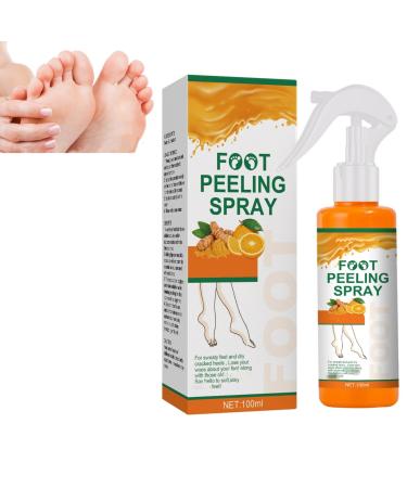 Spray peeling pour les pieds limination des peaux mortes hydratation et claircissement de la peau lissage des pieds secs et fissur s multi-usage pour les mains et les articulations (1PCS)