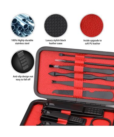 Professional 10-Piece Manicure Set - Stainless Steel Nail Clippers & Tools in Leather Case - Buy Online on GoSupps.com