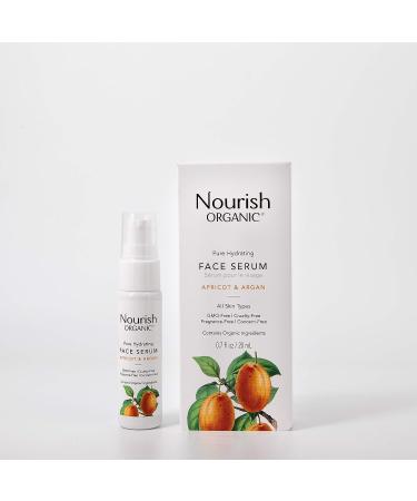 Nourish Organic Apricot & Argan Hydrating Face Serum - 0.7oz | GMO-Free, Cruelty-Free, 100% Vegan - Buy Online on GoSupps.com