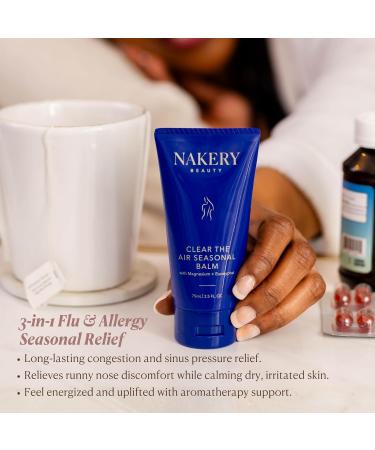 Nakery Clear The Air Seasonal Balm Sinus Relief Balm for Congestion Natural Chest Rub for Colds & Flu Clean Skincare with Eucalyptus Menthol & Shea Butter Soothing Botanical Vapor Rub - Buy Online on GoSupps.com