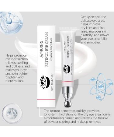 Eye Cream with Massage Roller Ball Hyaluronic Acid & Retinol Eye Serum for Dark Circles Puffiness & Bags Reduces Wrinkles Boosts Elasticity 0.51oz (#2) - Buy Online on GoSupps.com